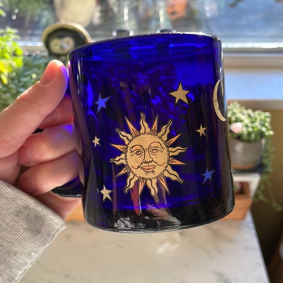 Vintage Other - Vintage Libbey Cobalt Blue Celestial Coffee Mug - Sun Moon Stars